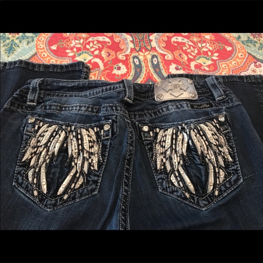 Miss Me 31x33 Easy Boot Signature Angel Wing Dark